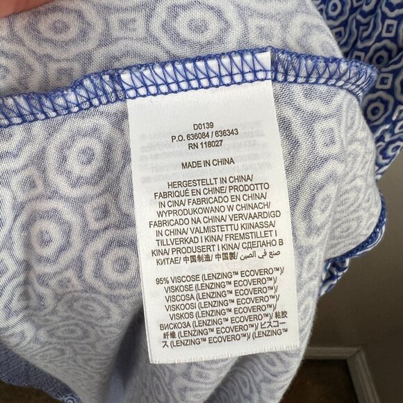 Boden Crew Neck Jersey Dress Size 12 Bluebell Geo Blooms Work Teacher Blue - Picture 7 of 8